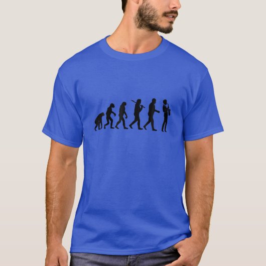 Funny Evolution Man - Musiker Saxophon T-Shirt (Vorderseite)