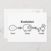 Funny evolution of cloud into sheep and poodle postkarte (Vorne/Hinten)