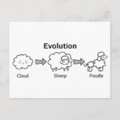 Funny evolution of cloud into sheep and poodle postkarte (Vorderseite)