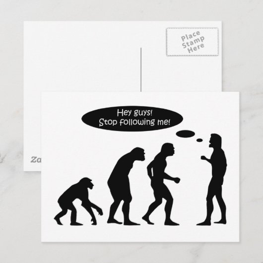 Funny Evolution Postkarte (Vorne/Hinten)