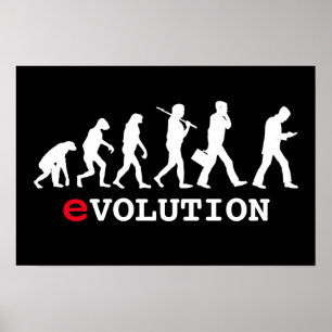 Funny Evolution Smartphone Addict Poster