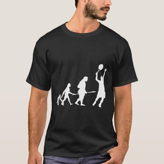 Funny Evolution Tennis Design Herren Boys Tennis L T-Shirt (Vorderseite)