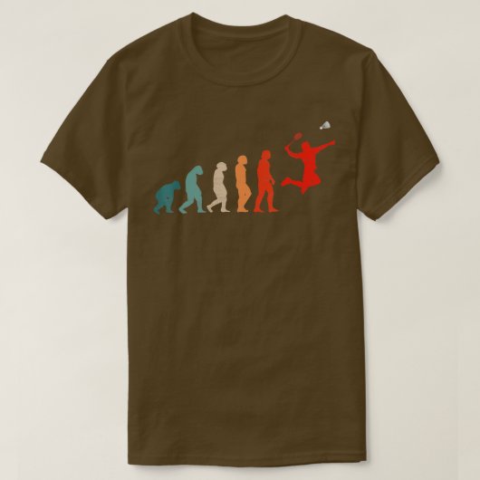 Funny Evolution von Badminton Player T-Shirt (Design vorne)