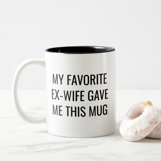 Funny Ex-Wife Zweifarbige Tasse (Mit Donut)