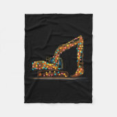 Funny Excavator Christmas Graphics Lights Lover  Fleecedecke (Vorderseite)