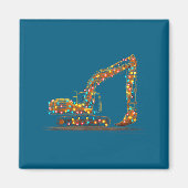 Funny Excavator Christmas Graphics Lights Lover Magnet (Vorne)