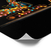 Funny Excavator Christmas Graphics Lights Lover Poster (Ecke)