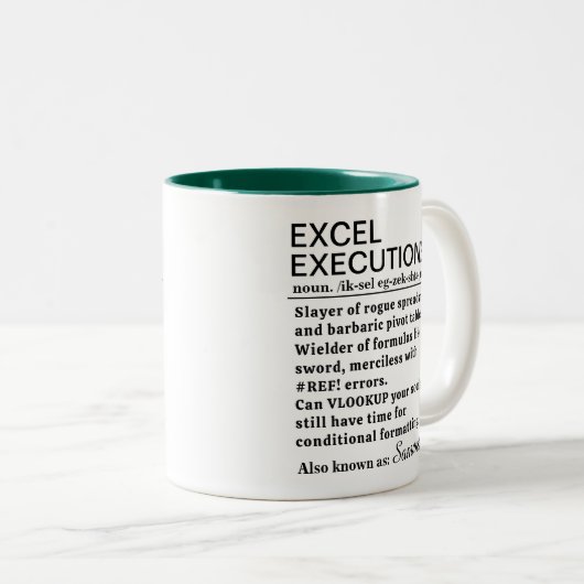 Funny Excel Executioner Definition Personalized Zweifarbige Tasse (VorderseiteRechts)