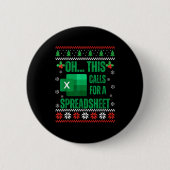 Funny Excel Spreadsheets Christmas Sweater Lover A Button (Vorderseite)