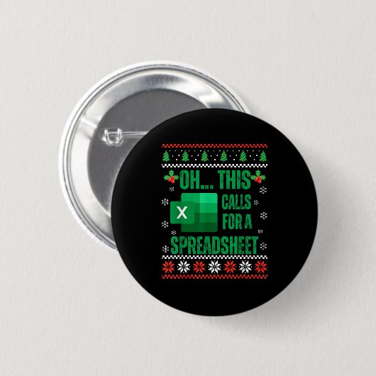 Funny Excel Spreadsheets Christmas Sweater Lover A Button (Vorne & Hinten)