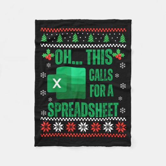 Funny Excel Spreadsheets Christmas Sweater Lover A Fleecedecke (Vorderseite)