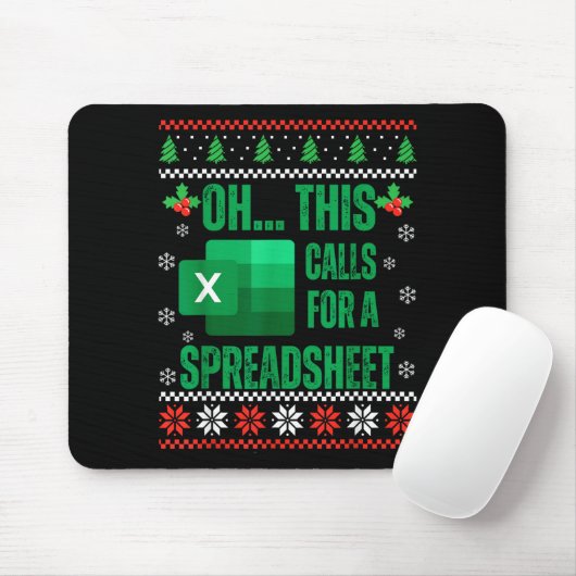 Funny Excel Spreadsheets Christmas Sweater Lover A Mousepad (Mit Mouse)