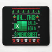 Funny Excel Spreadsheets Christmas Sweater Lover A Mousepad (Vorne)