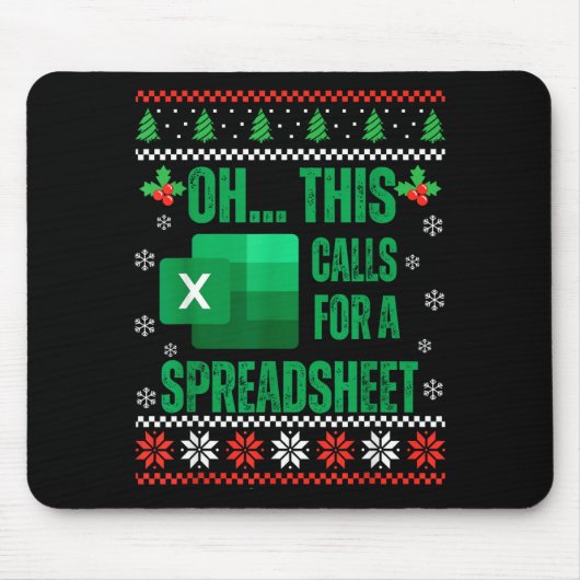 Funny Excel Spreadsheets Christmas Sweater Lover A Mousepad (Vorne)