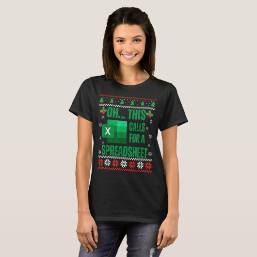 Funny Excel Spreadsheets Christmas Sweater Lover A T-Shirt (Vorne ganz)