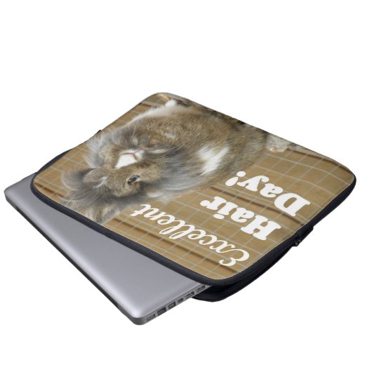 Funny "Excellence Hair Day" für Kaninchen Laptopschutzhülle (Vorne Knopf)