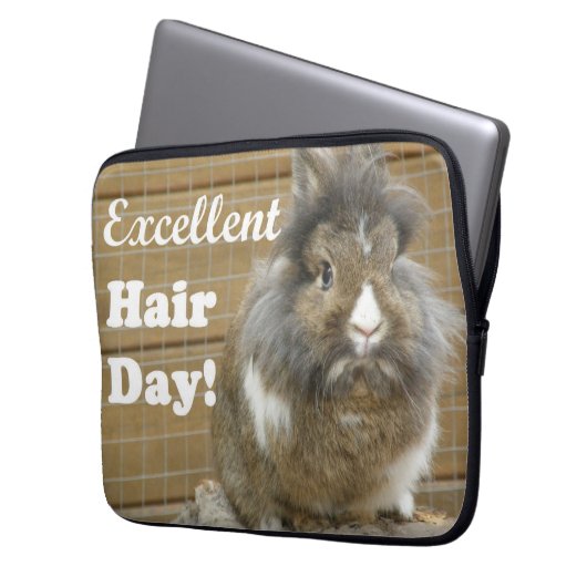 Funny "Excellence Hair Day" für Kaninchen Laptopschutzhülle (Vorderseite Links)