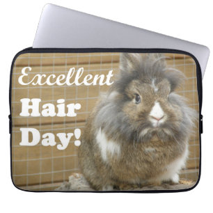 Funny "Excellence Hair Day" für Kaninchen Laptopschutzhülle