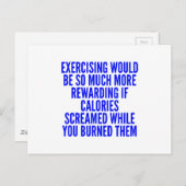 FUNNY EXCERCISING MOTIVIEREND QUOTES CALORIES SCR POSTKARTE (Vorne/Hinten)