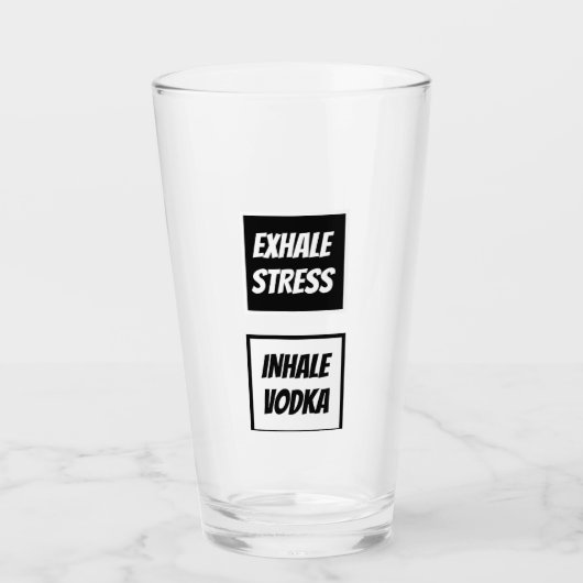 Funny Exhale Stress Inhale Vodka Glas (Vorderseite)