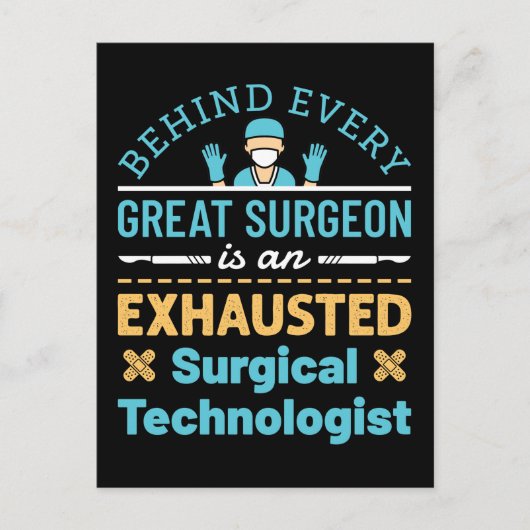 Funny Exhaugical Surgical Technologe Scrub Tech Postkarte (Vorderseite)