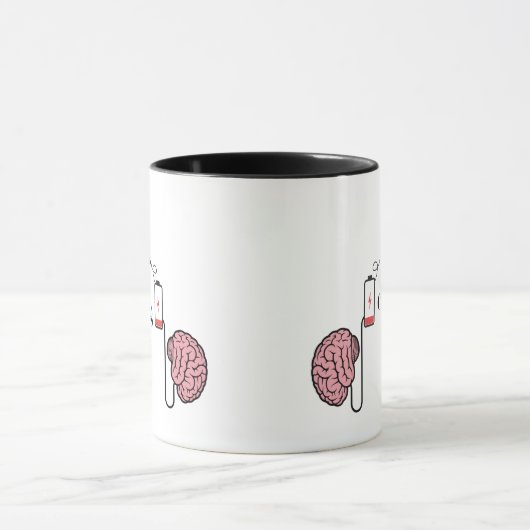 Funny Exhausted Brain Coffee Mug Tasse (Zentrum)