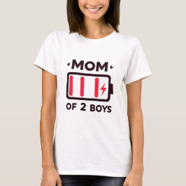 Funny Exhausted Mama 2 Boys Design für Mütter T-Shirt