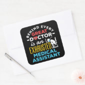 Funny Exhausted Medical Assistant CMA Quadratischer Aufkleber (Umschlag)