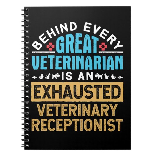 Funny Exhausted Veterinary Receptionist Empfang Notizblock (Vorderseite)