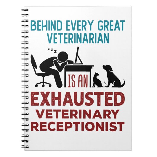 Funny Exhausted Veterinary Receptionist Notizblock (Vorderseite)