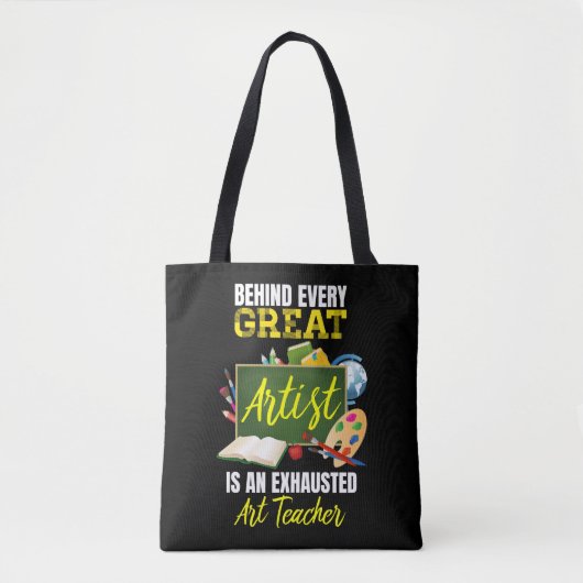 Funny Exhauted Art Teacher Zurück in die Schule Tasche (Vorderseite)