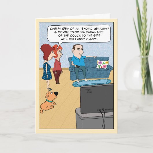 Funny Exotic Getaway Birthday Card Karte (Vorderseite)