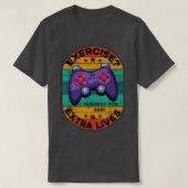 Funny Extra Lives Video Game Controller Retro Boy T-Shirt (Design vorne)