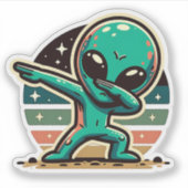 Funny Extraterrestristristrial Alien Dabbing Aufkleber (Vorderseite)