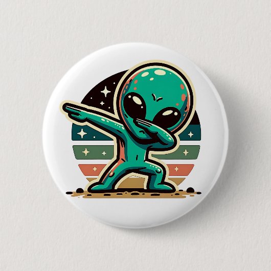 Funny Extraterrestristristrial Alien Dabbing Button (Vorderseite)