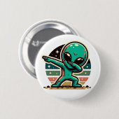 Funny Extraterrestristristrial Alien Dabbing Button (Vorne & Hinten)