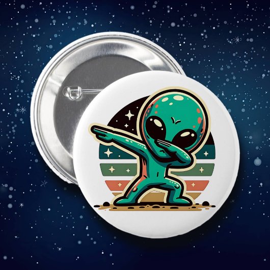 Funny Extraterrestristristrial Alien Dabbing Button