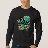 Funny Extraterrestristristrial Alien Dabbing Sweatshirt (Vorderseite)