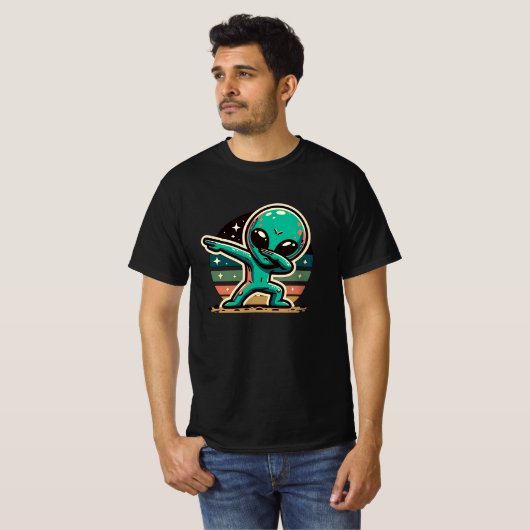 Funny Extraterrestristristrial Alien Dabbing T-Shirt (Vorne ganz)