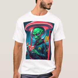 Funny Extraterrestristristrial Fast Food Design T-Shirt