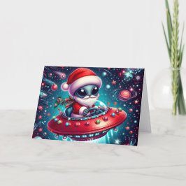 Funny Extratressial Santa Christmas Feiertagskarte