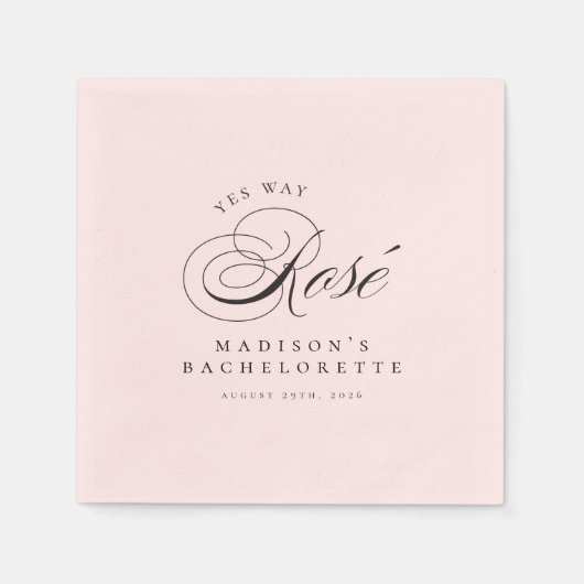 Funny Extravagant Yes Way Rosé Wine Bachelorette Serviette (Vorderseite)