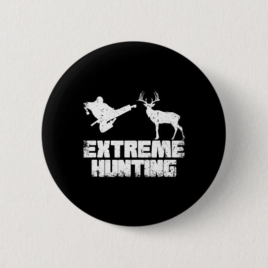 Funny Extreme Jagd Deer Karate Karate Button (Vorderseite)