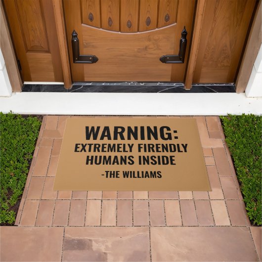 Funny 'Extremely Friendly Humans' Custom Doormat Fußmatte (Außenbereich)
