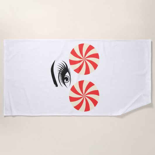 Funny Eye Candy Beach Towel for Women Strandtuch (Vorderseite)