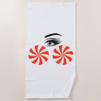 Funny Eye Candy Beach Towel for Women Strandtuch