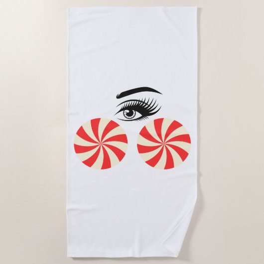 Funny Eye Candy Beach Towel for Women Strandtuch (Vorderseite)