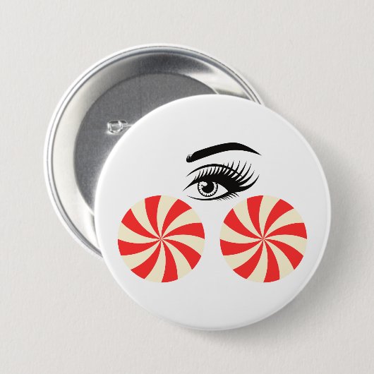 Funny Eye Candy Button for Women (Vorne & Hinten)