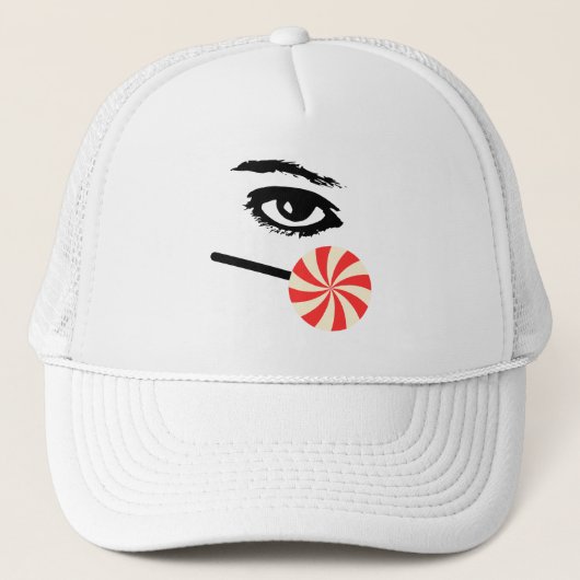 Funny Eye Candy Hat for Men Truckerkappe (Vorderseite)