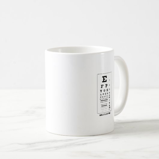 Funny Eye Chart Kaffeetasse (VorderseiteRechts)